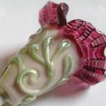 Focal Bead- Pendant Bead - Sra- I Pink And Wine -..