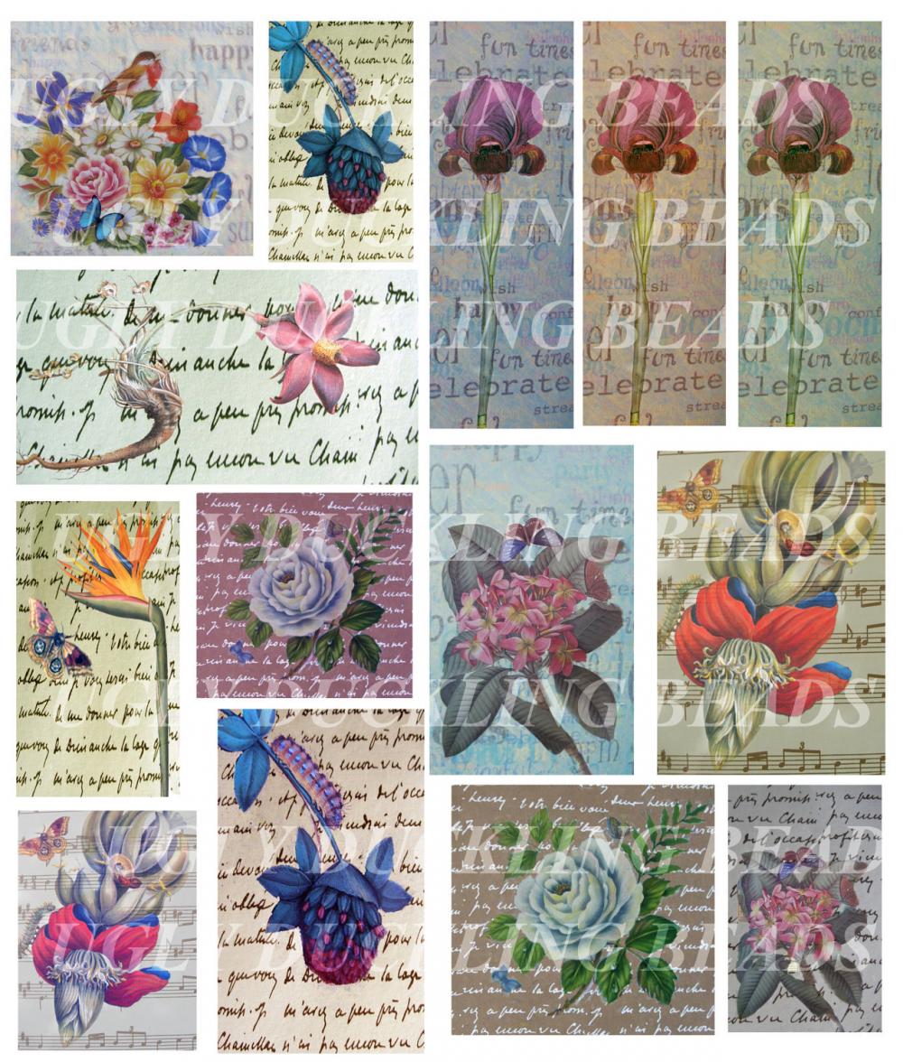 Flowerama- Digital Collage Sheet- Clip Art Elements- Digital Scrapbooking
