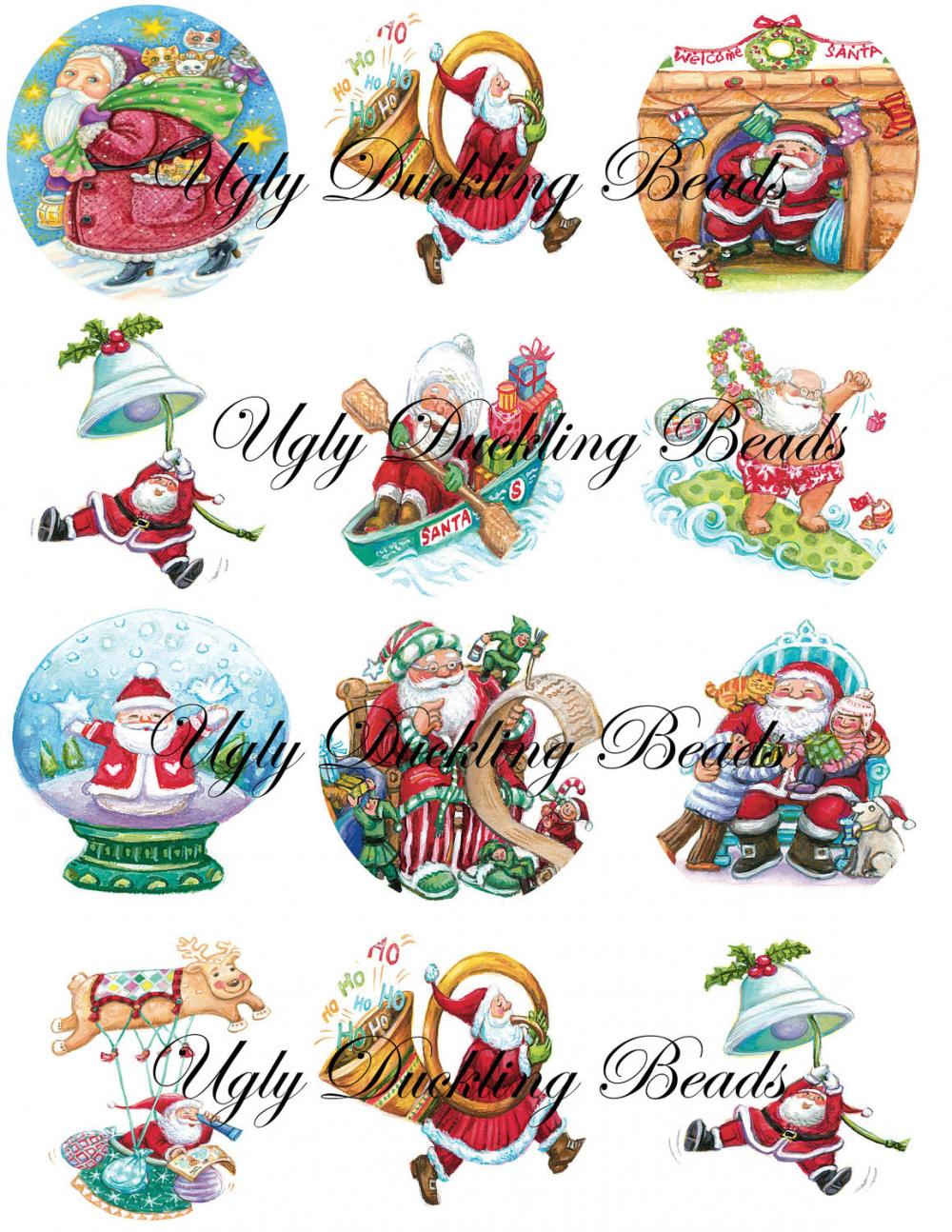 Digital Images Collage Sheet - Clip Art Elements- Digital Scrapbooking- "it's All About Santa"