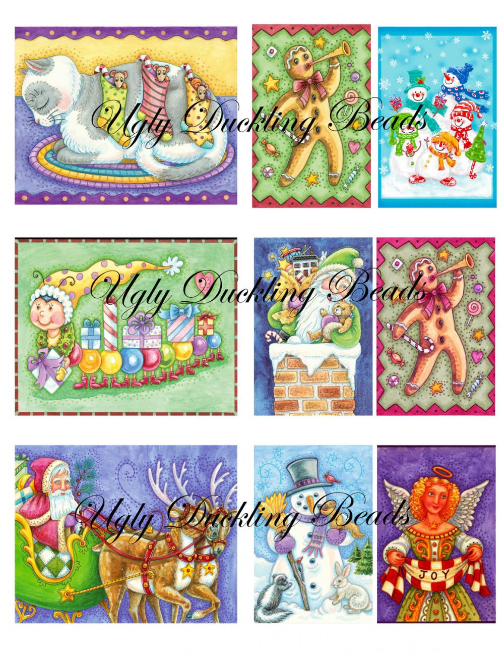 Digital Images Collage Sheet - Clip Art Elements- Digital Scrapbooking- "christmas 1"