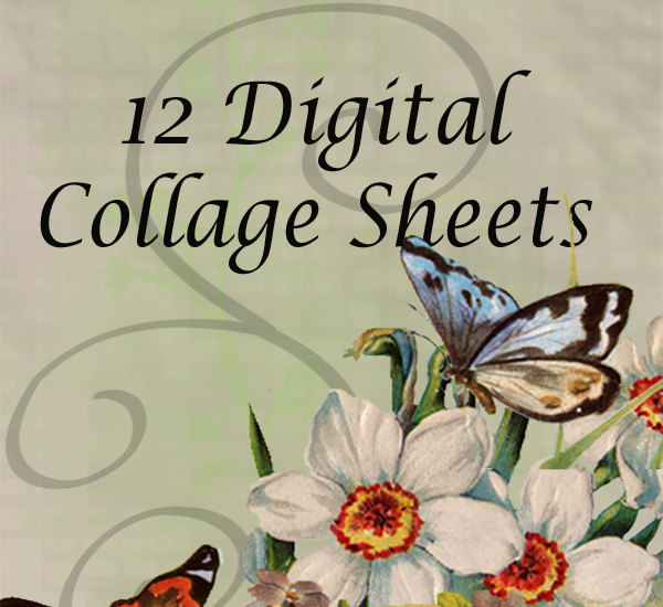 Digital Collage Sheet - Clip Art Elements- Digital Scrapbooking- Deal- Choose 12 Collage Sheets