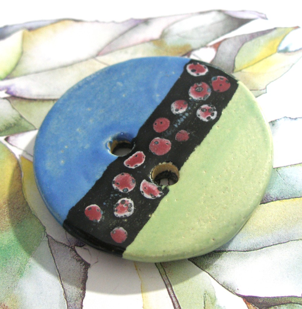 Tribal Treasure Handmade Ceramic Button Sra